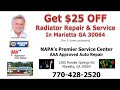 Radiator Repair Marietta GA 30064 $25 OFF 770-428-2520