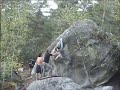 Fontainebleau bouldering - Contact (7b) Fontainebleau bouldering - Contact (7b)