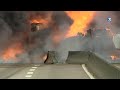 L'incendie du camion citerne à Rouen sur le pont Mathilde