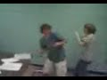 Two kids fake boxing