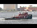 Tugboats at work