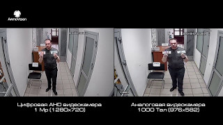 Видео. Сравнение аналоговой камеры 1000 Твл и цифровой AHD камеры