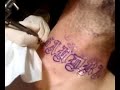 tattoo live movie 6 very painful/scritta gotica sulla gola