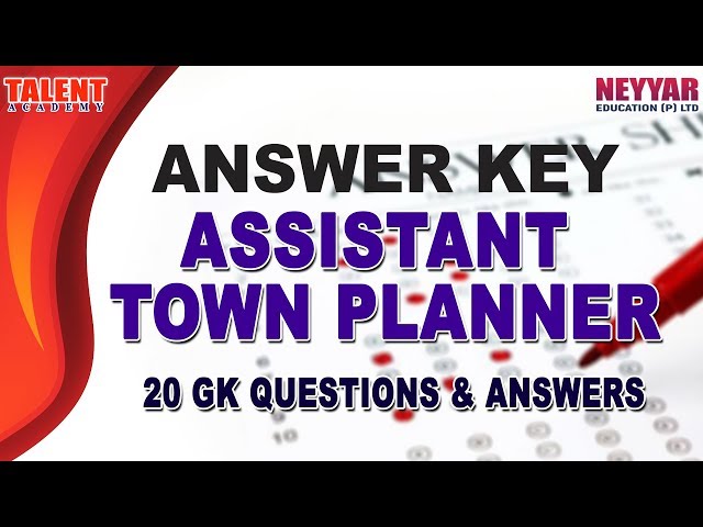 Kerala PSC Assistant Town Planner Exam (April 2019) GK Answer Key