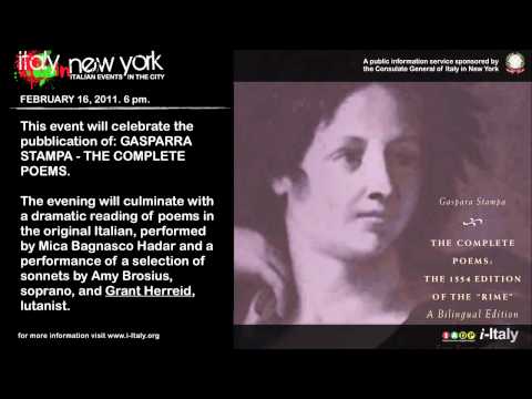 Gasparra Stampa. The Compete Poems
- YouTube Gasparra Stampa. The Compete Poems
- YouTube
