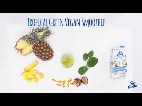 Tropical green vegan smoothie thumbnail 1