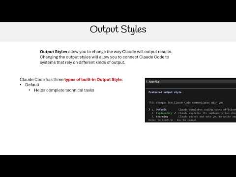Claude Code Essentials - Output Styles