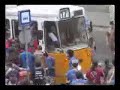 Alot of fans jump in a tram - Jump jump!