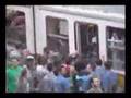 Alot of fans jump in a tram - Jump jump!