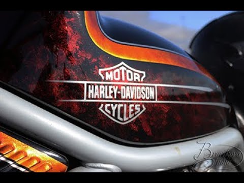 Аэрография мотоцикла Harley Davidson