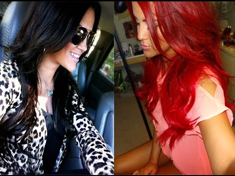 how to dye red hair black