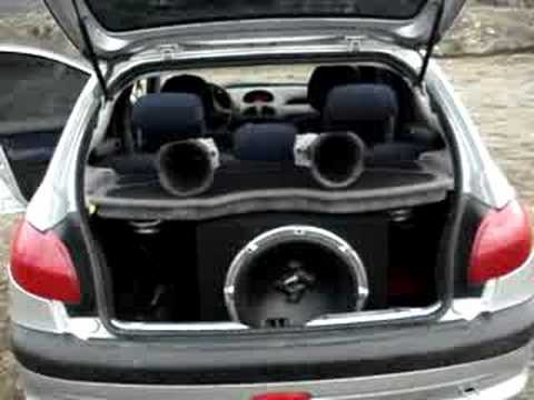 woofer - Peugeot 206 Con sub woofer Audiopipe SPL-15 ++ Roadstar 6800 + Sony 250 WATT+ 2 6 x 9 Pioneer + 2 Driver Selenium + 2 tweters Boss+ Parlantes con Tweters Pio...