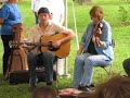 liz and john play the abbey reel for the workshop at watermelon park fest.