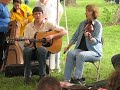 liz and john play the abbey reel for the workshop at watermelon park fest.