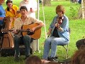 liz and john play the abbey reel for the workshop at watermelon park fest.
