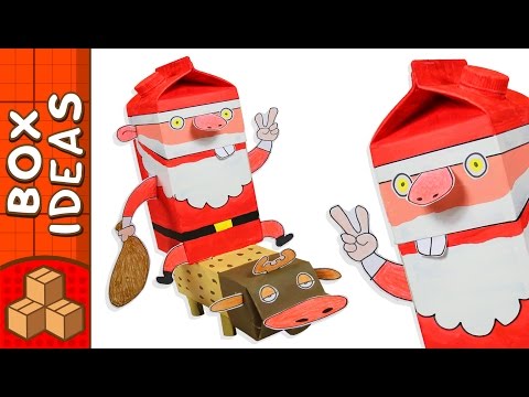 Cardboard Santa and Rudolph