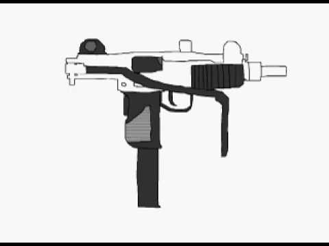 how to draw a mini uzi