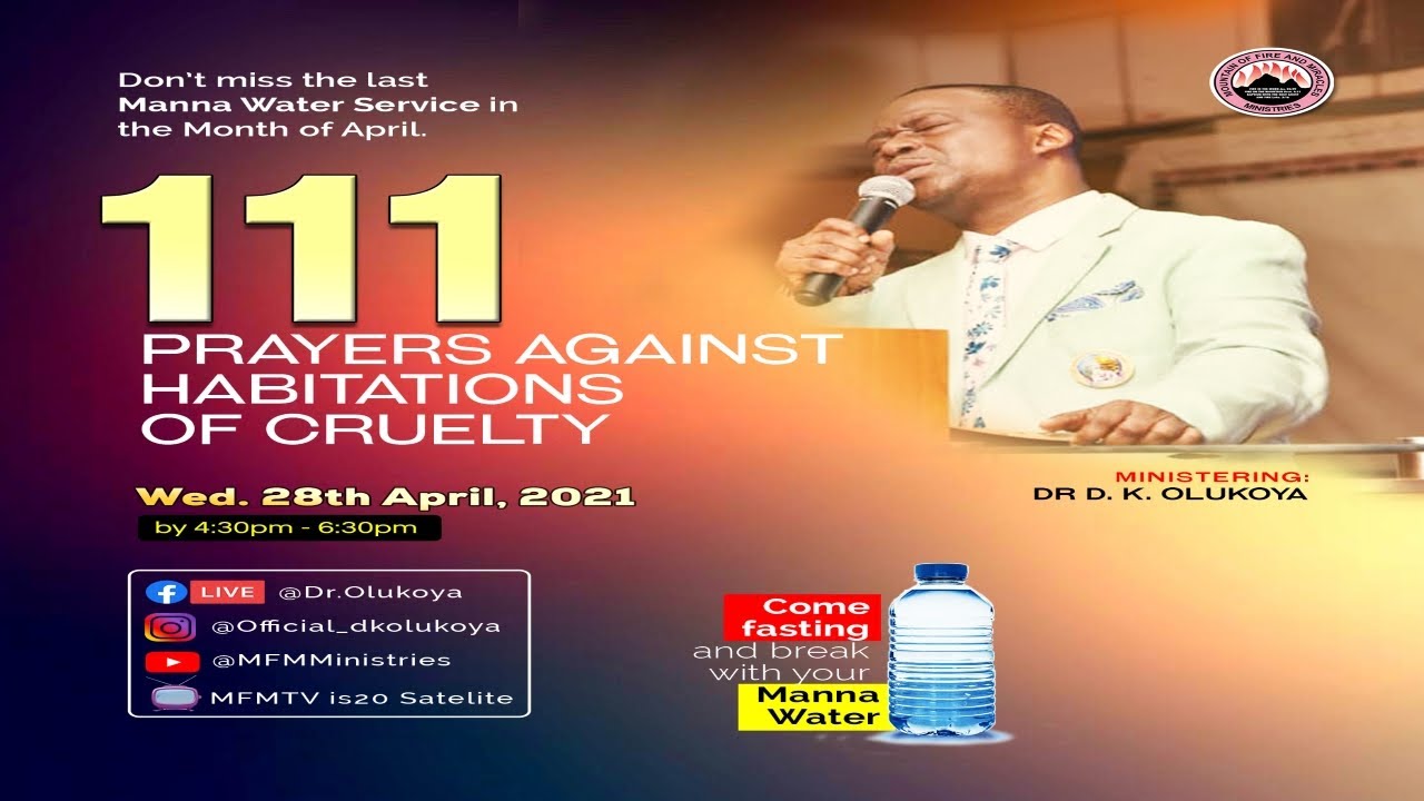 MFM Manna Water 28 April 2021 Live with Pastor D. K. Olukoya