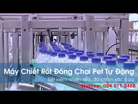 Máy chiết rót đóng chai pet tự động 3 trong 1