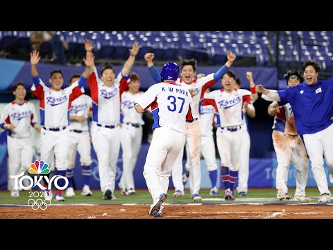 South Korea walks off Israel on BACK-TO-BACK hit-by-pitches | Tokyo Olympics | NBC Sports