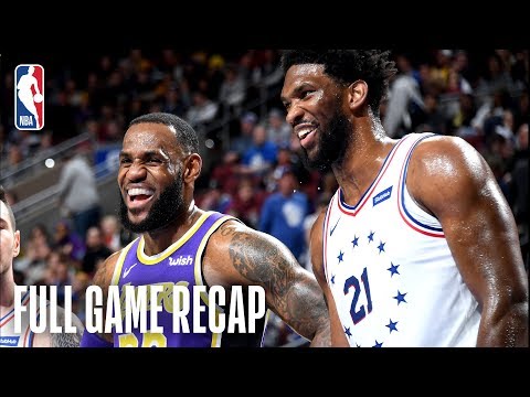 Video: LAKERS vs 76ERS | Embiid Records 37 & 14 | February 10, 2019