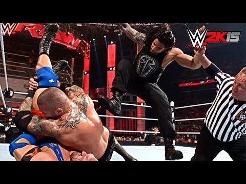 Randy Orton vs. Ryback vs. Roman Reigns FULL MATCH: RAW, 4/6/2015, April 6, 2015【WWE 2K15】