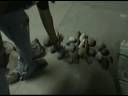 obtencion de lascas de riolita (materiales)