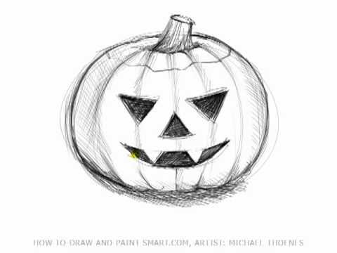Drawing Lessons: How to Draw Halloween Pictures – A Pumpkin