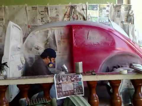 how to spray paint a vw beetle