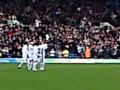 Leeds v Wycombe Wanderers teams coming out 09/01/10