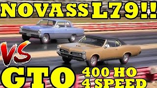 SMALL BLOCK vs BIG BLOCK !! 66 L79 Nova SS vs 67 Pontiac GTO 400 HO - Drag Race - RoadTestTV by Road Test TV