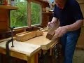 Allan Fyfe of Lethenty Mill Furniture starts to rough cut the components of the chair he is making, using solely hand tools.