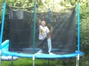 the table cloth joke on trampoline!!