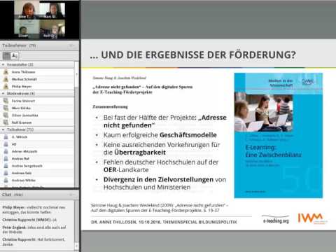 Online-Event „E-Learning an deutschen Hochschulen – der Weg zum heutigen Status quo“