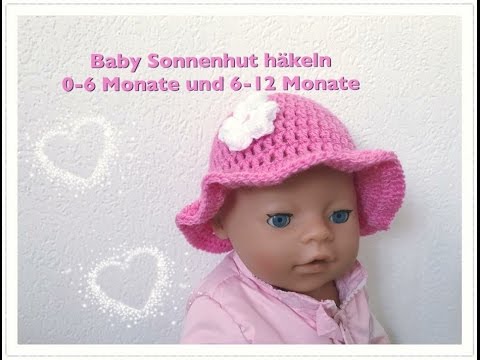 EINFACHEN Baby Sonnenhut häkeln 0-6 Monate und 6-12 Monate super für Anfänger geeignet