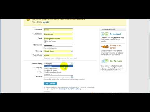 how to sign up for linkedin