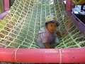 bouncing on rope ladder