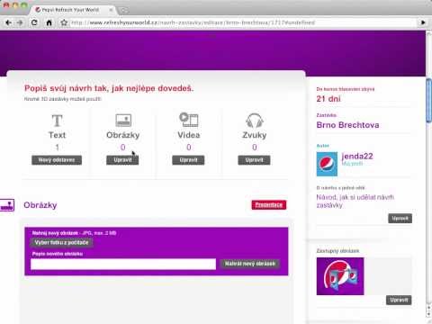 Uprav si stránku s návrhem zastávky na refreshyourworld.cz