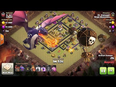 TH8 Dragon + Balloon Attack || Great Strategy by Girls || Clash of Clans