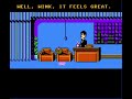 this is the ending for the nes version of the game 'maniac mansion'. this is what happens when you call the meteor police right before you give the meteor a million dollar contract for publishing his manuscript. edit: if you kill wendy off before you enter the lab, sandy takes her place in the ending. ...from a true scumm lover.