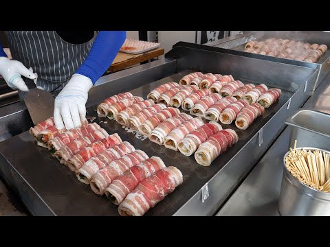 강릉 김치말이삼겹, 줄서서 먹는 곳 / cheese bacon kimchi roll - korean street food