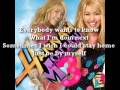 Supergirl Hannah Montana - lyrics on screen