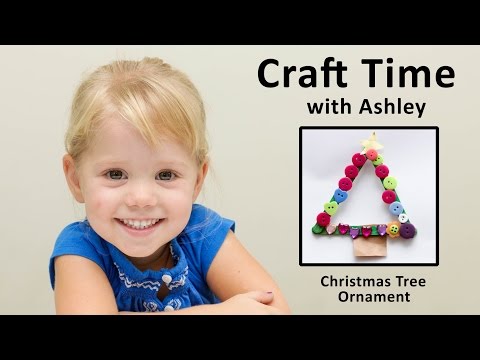How to Make a Christmas Tree Ornament with Popsicle Sticks - Craft Time with Ashley