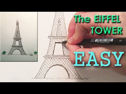 how to draw the eiffel tower