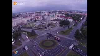 Pomnik Rzeszów pochmurny zachód słońca timelapse
