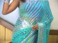 videos de Sea Green Pure Georgette Leheriya Saree with Blouse
