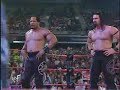 judgement day 2001
tag team turmoil match to determine the #1 contenders for the wwf tag team titles.
the apa vs. perry saturn&dean malenko vs. x-factor vs. the dudley boys vs. the hardy boyz vs. chris jericho&chris benoit vs. edge&christian.
part 1 of 4
