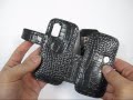 PDair Leather Case for Nokia N97 mini - Book Type (Black/Crocodile Pattern)
