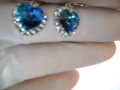 ITALINA 18K RGP 1.3*1.3 cm Heart of the Ocean Necklace (Silver & Blue)