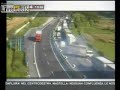 Tractor trailer accidents on Italian highways caught on traf Tractor trailer accidents on Italian highways caught on traf